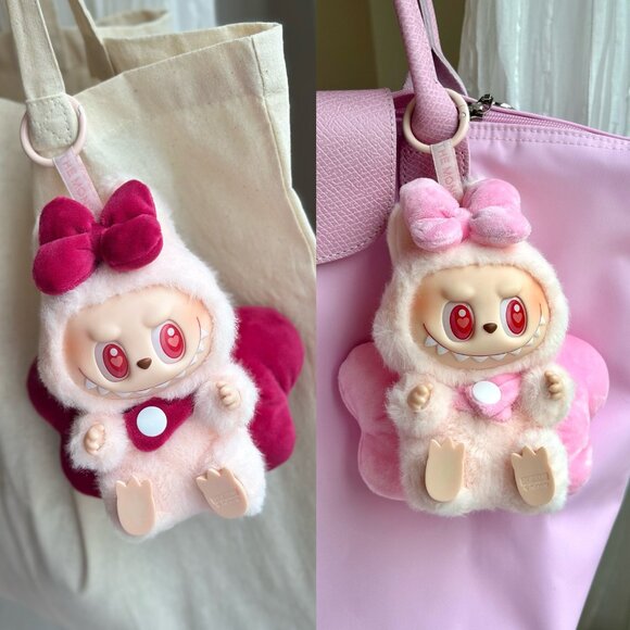 [Bundle of 2] Labubu Bow Outfit Set – Sweet Red & Pink Butterfly Look 🦋🎀 - Picture 1 of 8